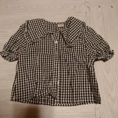 80 petit main ギンガムチェック シャツ 80