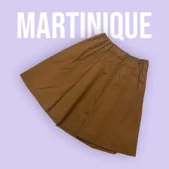 MARTINIQUE ブラウン フレアスカート ひざ丈 タックあり【2】S817