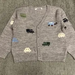 美品⭐︎familiar カーディガン 100cm グレー 車刺繍