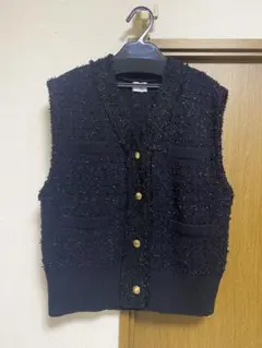 ツイードニットベスト