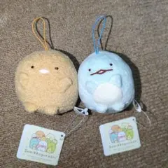 すみっコぐらし ばんざいゴムひも付きマスコット　2点