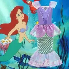 アリエル風ドレス 110 バッジ ワンピース コスチューム コスプレ マーメイド