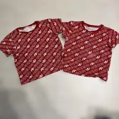 adidas Originals 総柄 Tシャツ レッド　2枚セットのサムネイル