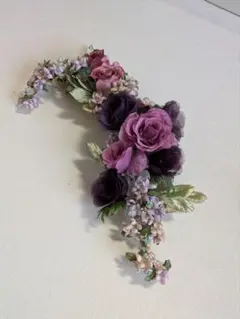 紫ピンクの布花アレンジメントゆうこりん様専用