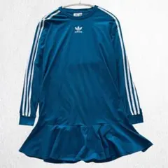完売品 アディダス Bellista TeeDress ラッフルワンピ M 青