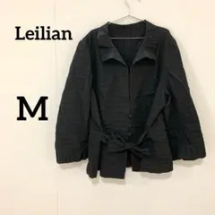 【leilian】ブラックジャケット 七分袖 リボン付き レディースのサムネイル