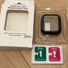 Apple Watch ケース 強化ガラスタイプ 44mm, ブラック
