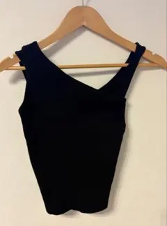 MURUA リブニット キャミソール 黒 ストラップデザインのサムネイル