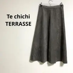 Te chichi TERRASSE テチチテラス スエード調 フレアスカート