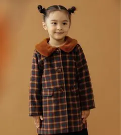 【試着のみ】BAMING by BEANS チェック柄コート 120