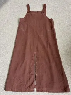 サロペット　ジャンパースカート　ブラウン　L