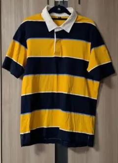 UNIQLO ボーダー柄 ラガーシャツ 半袖