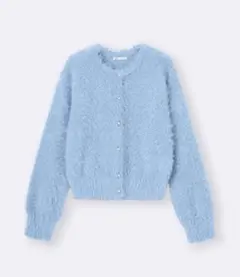 GU シャイニークルーネックカーディガンZ 61BLUE