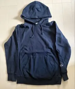 チャンピオン　リバースウィーブ　目無し　パーカー　フーディ　ネイビー　紺　L