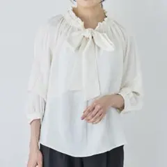 INCEDE ビッグリボン　袖2WAYブラウス　汗染み防止