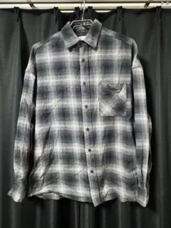 FREAK'S STORE グレー系チェック ネルシャツ M