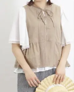 新品 サマンサモスモス スカラップレースリボンベスト フリーサイズ SM2