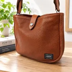 PORTER CISCO レザーショルダーバッグ ブラウンのサムネイル