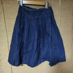 デニムフレアスカート サイドジップ ウエストゴムのサムネイル