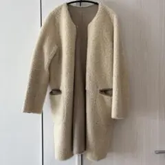 リアルムートンリバーシブルコート ベージュ サイズ0