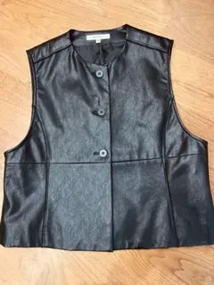 ☆美品☆MOUSSYレザー ブラック ベスト　最終お値下げしました❗️
