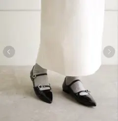 新品未使用！ SESTO セスト ビジューストラップフラットパンプス エナメル