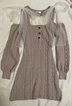 evelyn ハートオフショルリボンOP