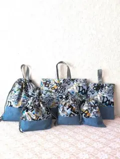 入園入学6点セット　シューズ柄　レッスンバッグ☆上履き袋☆体操着袋