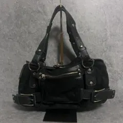 y2k archive leather one shoulder bag 00s
