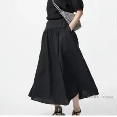 UNIQLO シアサッカー ボリュームスカート Sサイズ 09 Black