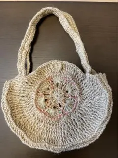 ハンドメイド　麻紐サークルバッグ
