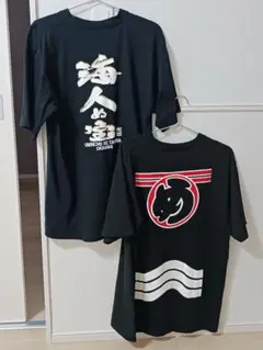 和柄のTシャツ ブラック XL2枚 海人ぬ宝 め
