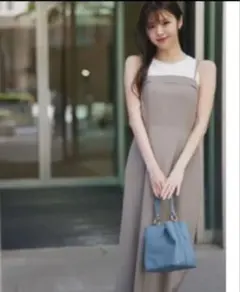 【Natural Beauty Basic】ブラウン キャミソール ワンピース