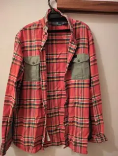 Polo by Ralph Lauren 赤系チェック ネルシャツ M　古着