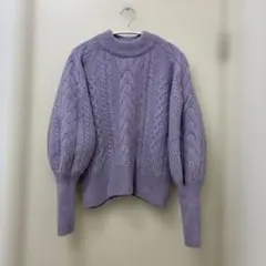 【冬物セール】【美品❤️】H&M ラベンダー ボリュームスリーブ ニット