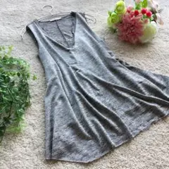 ZARA/ザラ/collection/グレー/ラメ/V字/Aライン/夏映え