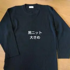 （美品）wool30%　黒ニットセーター　フリーsize