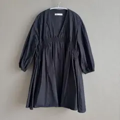 ZARA Vネックシャツワンピース ブラック