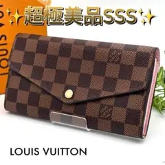 ルイヴィトン ポルトフォイユ サラ ダミエ 長財布 ローズバレリーヌ 二つ折り