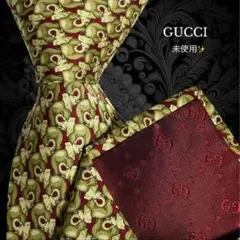 GUCCI グッチ ネクタイ レッド ブラウン系 ゾウ柄 イタリア製 総柄 レア