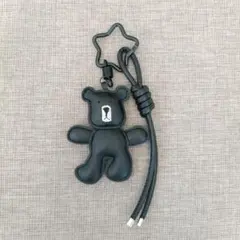 じゃらじゃらキーホルダー チャーム パラコード ブラック くま 星