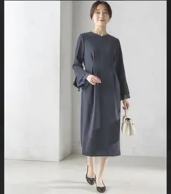 シップス SHIPS 〈セレモニー対応可〉ワンピース （ネイビー）オケージョン