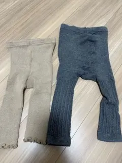 ベビー用リブ編みレギンス2点セット