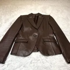 極美品✨】OLD UNIQLO 羊革 テーラードジャケット ラムレザー ブラウン