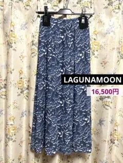 ✨美品✨LAGUNAMOON 花柄フレアロングスカート　ネイビーのサムネイル