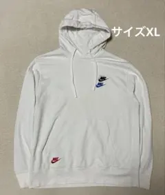 NIKE 刺繍ロゴ　スウェットパーカー ホワイト XL