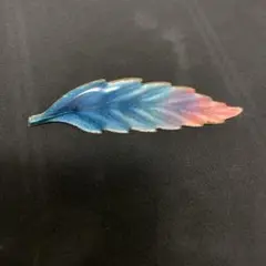 【10】リーフのブローチ　七宝焼き　キレイなグラデーション　レトロ　ヴィンテージ
