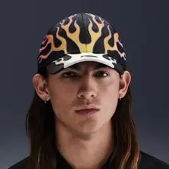 ナイキ ストラクチャード OG フレーム キャップ　NIKE ファイヤー 炎 黒 NIKE（ナイキ） CLUB CAP STRUCTURED OG FLAME CAP BLACK ORANGE