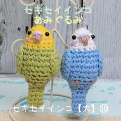 セキセイインコあみぐるみ大⑩2羽セット　送料無料　匿名配送