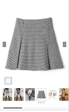 GRL インパン裏地付き千鳥柄フレアミニスカート[mei25]